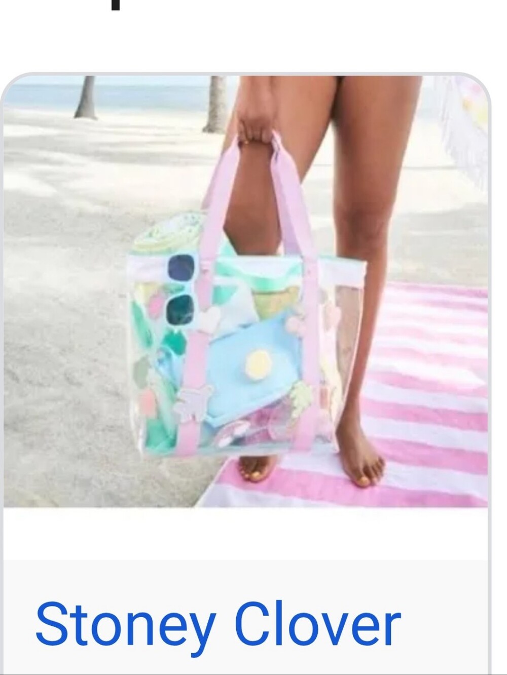 Stoney Clover By Target Clear Plastic Tote With New GLAM Stickers